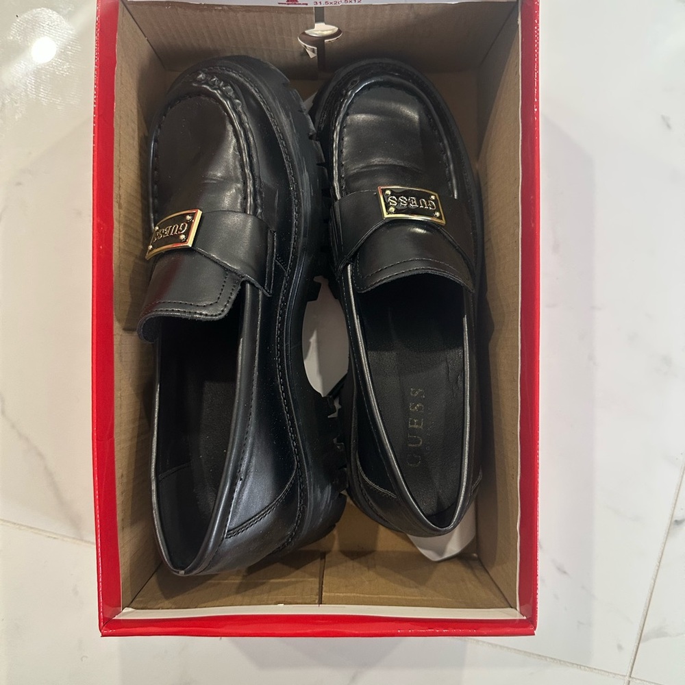 Guess Black Slip-On Loafers